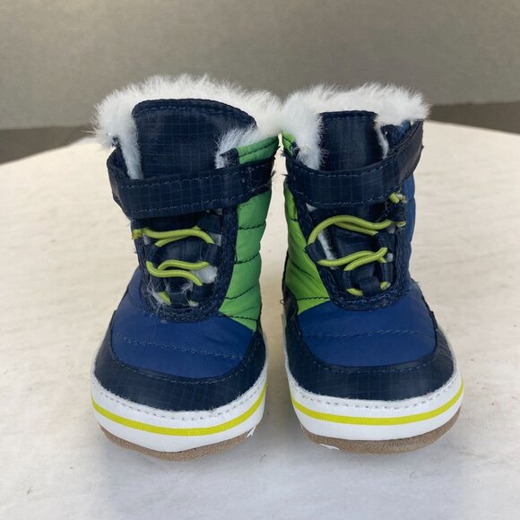 Robeez Baby  Aspen Winter Boots Shoes Unisex faux-fur Size 0-3 Months,Preppy,NEW - Picture 2 of 13